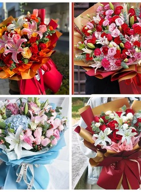 上海市青浦区重固镇白鹤镇同城鲜花店圣诞节玫瑰百合送朋友长辈老