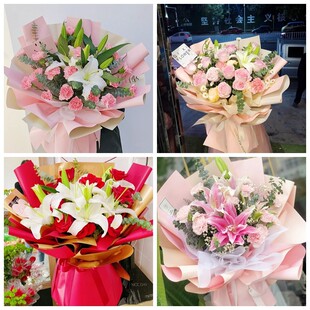 河源市源城区龙川县连平县同城鲜花店圣诞节玫瑰百合送朋友长辈老