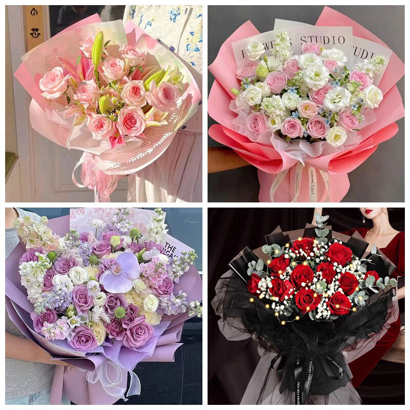 岳阳市临湘市汨罗市岳阳县鲜花同城送粉紫红玫瑰护士节女朋友老婆