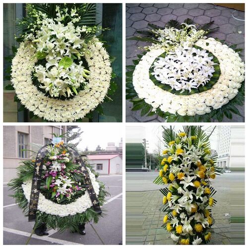 上海静安区彭浦新村临汾路花圈白