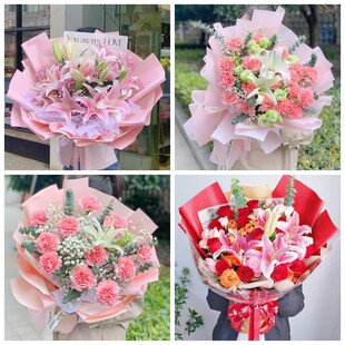 上海青浦区朱家角练塘金泽同城鲜花店情人玫瑰百合送朋友长辈老婆