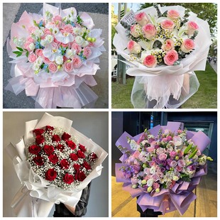 海东市乐都区平安区民和县鲜花同城送粉紫红玫瑰护士节女朋友老婆