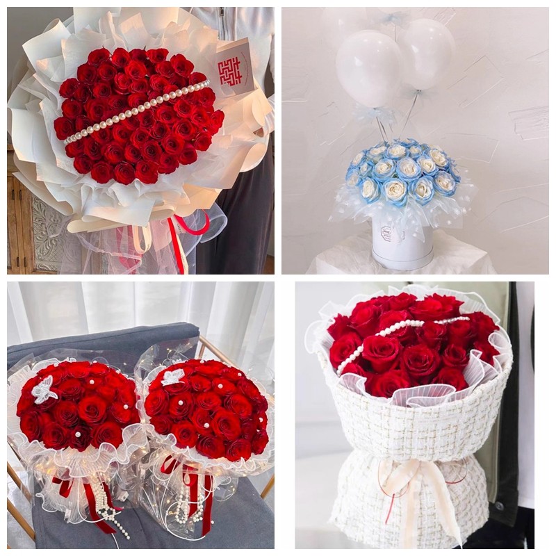 唐山遵化市开平区丰南区丰润区生日碎冰蓝红玫瑰花束同城鲜花店