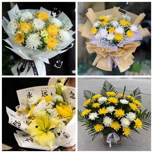 汕尾城区陆丰市海丰陆河县菊花鲜花同城配送清明上坟扫墓祭奠悼念