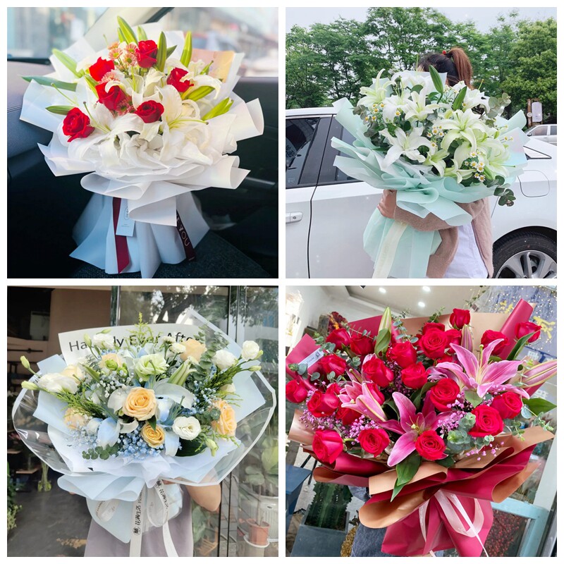 南充市顺庆区高坪区嘉陵区同城鲜花店生日玫瑰百合送朋友长辈老婆