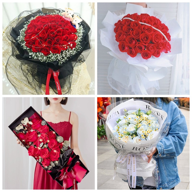 连云港灌南县赣榆县灌云县东海县生日碎冰蓝红玫瑰花束同城鲜花