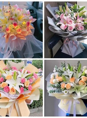 郑州市邙山区金水区二七区同城鲜花店圣诞节玫瑰百合送朋友长辈老