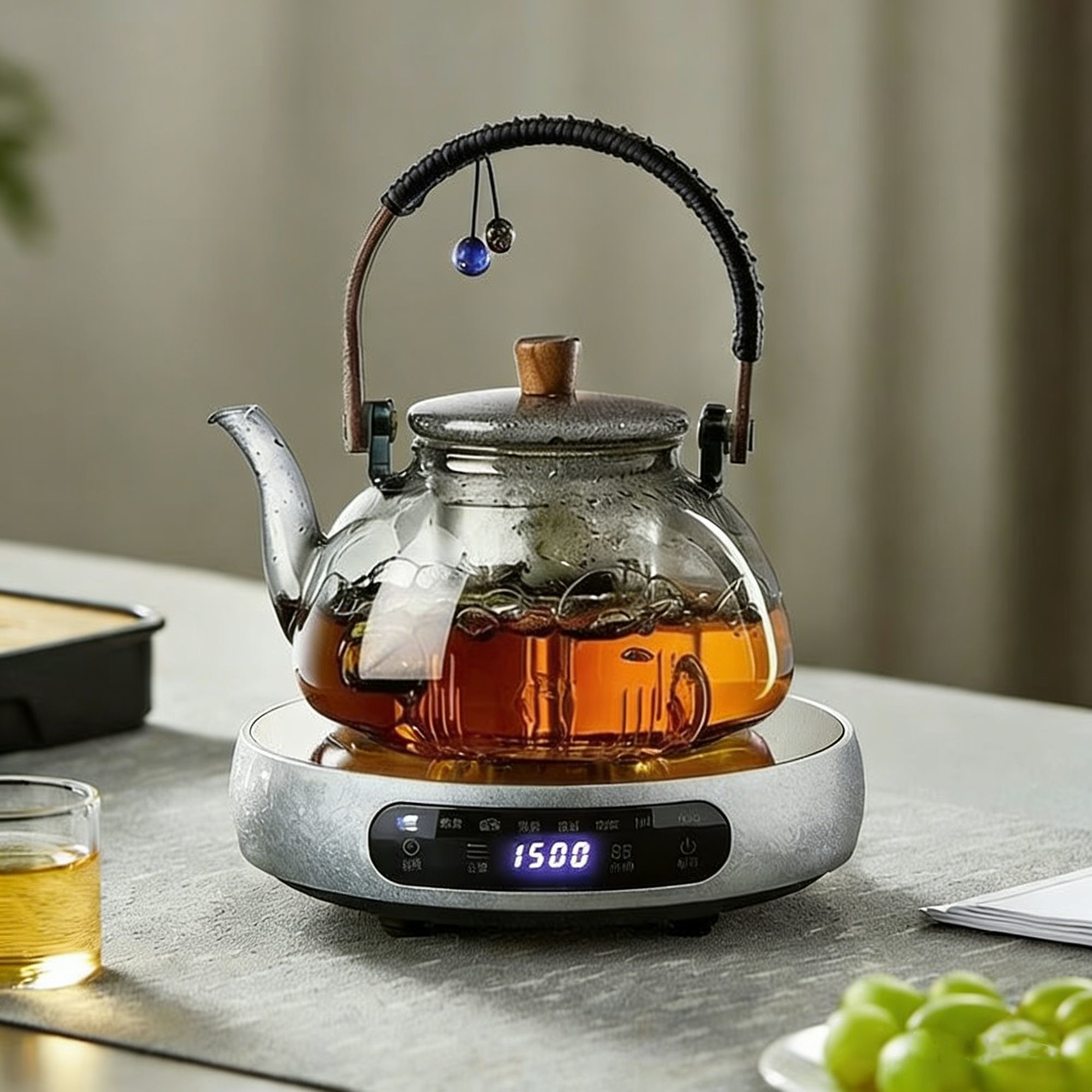 雅杰仕2026新款煮茶器超薄电陶炉商务办公玻璃猛火烧水壶茶具套装