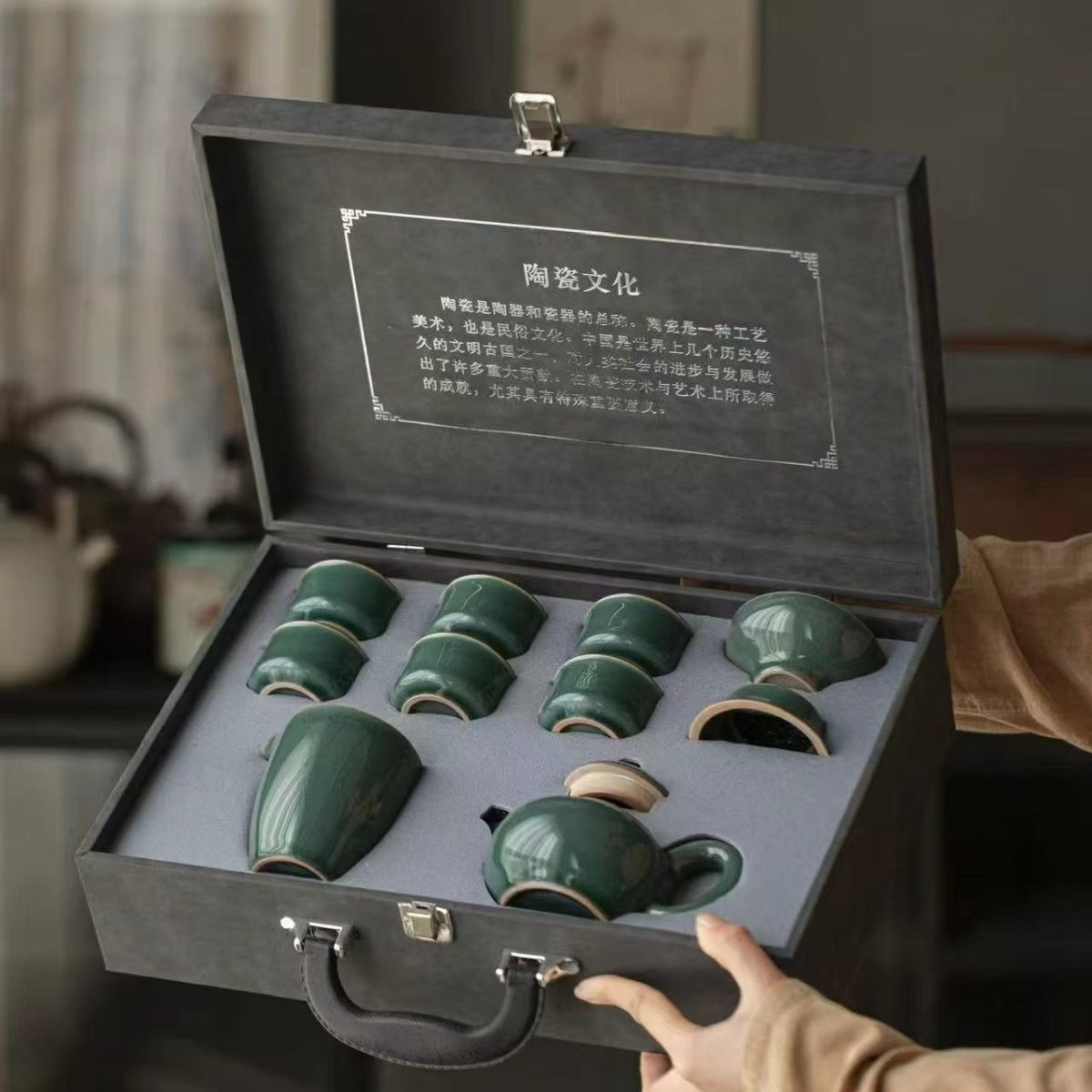 哥窑功夫茶具套装家用整