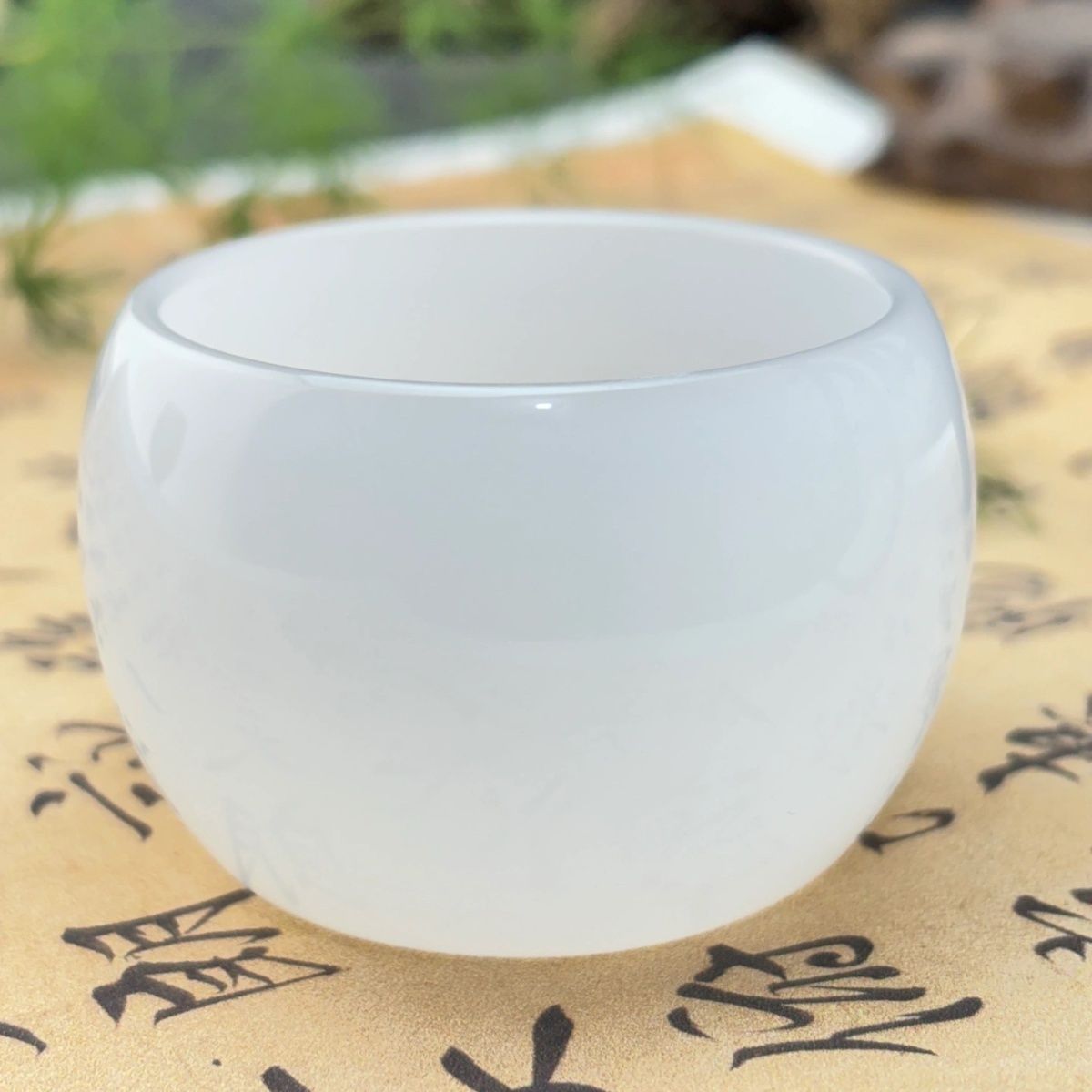 玉瓷茶杯白玉冰种主人杯