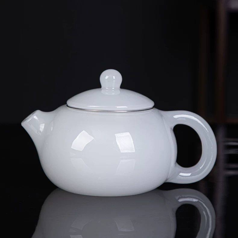 轻奢琉璃白玉茶壶家用泡茶壶现代简约小容量耐热高温功夫茶具茶壶,户外/登山/野营/旅行用品,户外烧水壶/茶壶/咖啡壶,淘宝优惠券,粉丝福利购,淘宝优惠卷