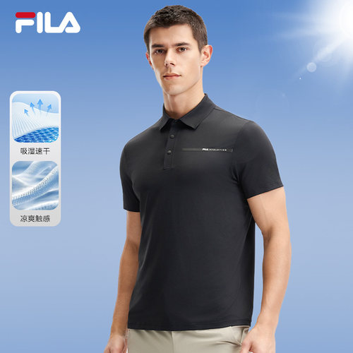 FILA 斐乐官方男士短袖POLO衫2026夏季新款速干凉感健身上衣短T