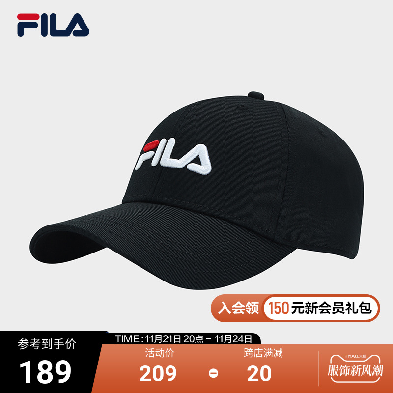 FILA 斐乐官方棒球帽情侣款2023秋新款休闲帽子鸭舌帽遮阳帽男女