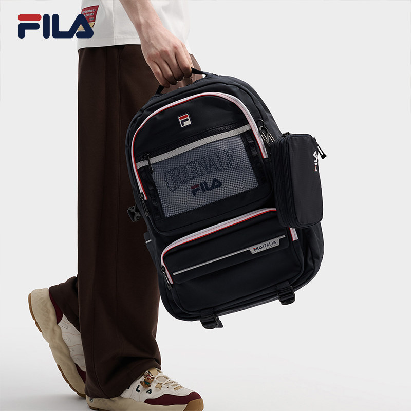 FILA 斐乐官方男士背包2026春新款时尚休闲简约双肩包多口袋书包,运动包/户外包/配件,双肩背包,淘宝优惠券,粉丝福利购,淘宝优惠卷