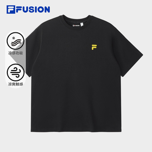 2025秋新款 FILA 衫 针织短袖 休闲纯棉凉感T恤 FUSION斐乐潮牌情侣款