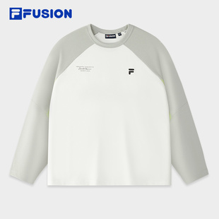 衫 针织长袖 2025夏季 新款 纯棉长T FILA 插肩袖 FUSION斐乐潮牌情侣款