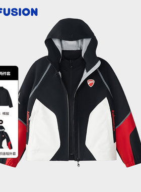 FILA FUSION｜DUCATI斐乐潮牌棉服两件套女2025冬季新款保暖外套