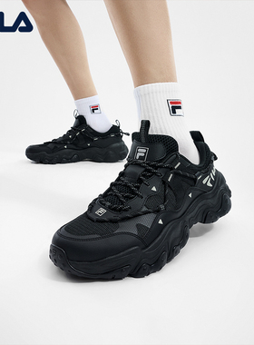 FILA 斐乐官方老爹鞋运动鞋猫爪鞋5代夏季黑色鞋子男鞋休闲鞋