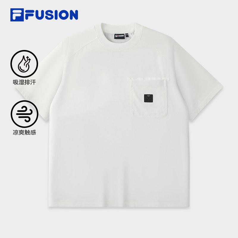 FILA FUSION斐乐潮牌男子针织短袖衫2025秋季新款休闲速干凉感T恤,运动服/休闲服装,运动T恤,淘宝优惠券,粉丝福利购,淘宝优惠卷