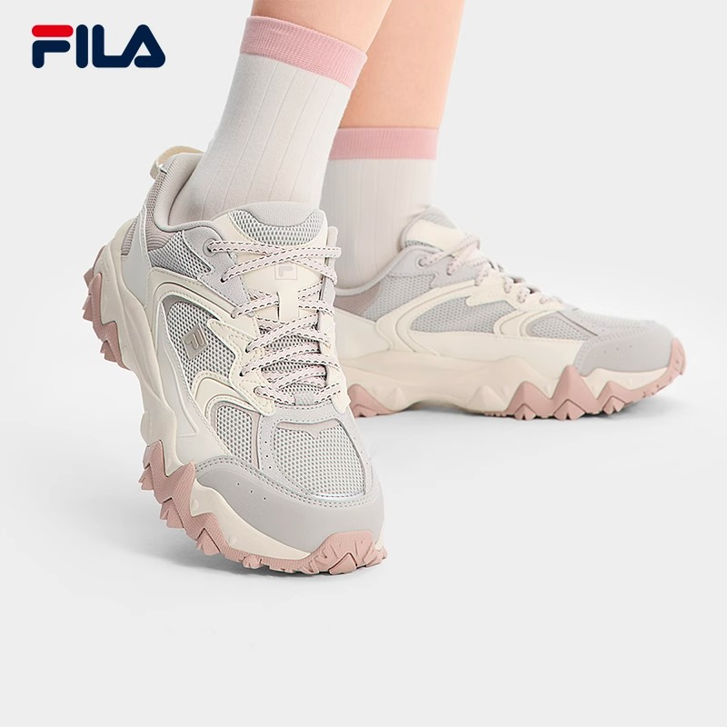 FILA斐乐女鞋老爹鞋欧客漫2025夏季新款运动鞋黑色透气鞋子休闲鞋