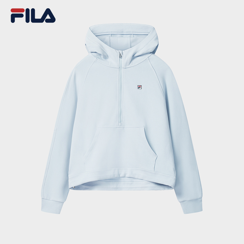 FILA 斐乐官方女子连帽卫衣2025冬新款时尚休闲舒适针织长袖上衣