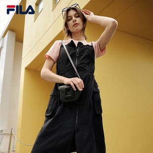 休基础吊带工装 时尚 裙 斐乐官方女子梭织连衣裙2025夏新款 FILA