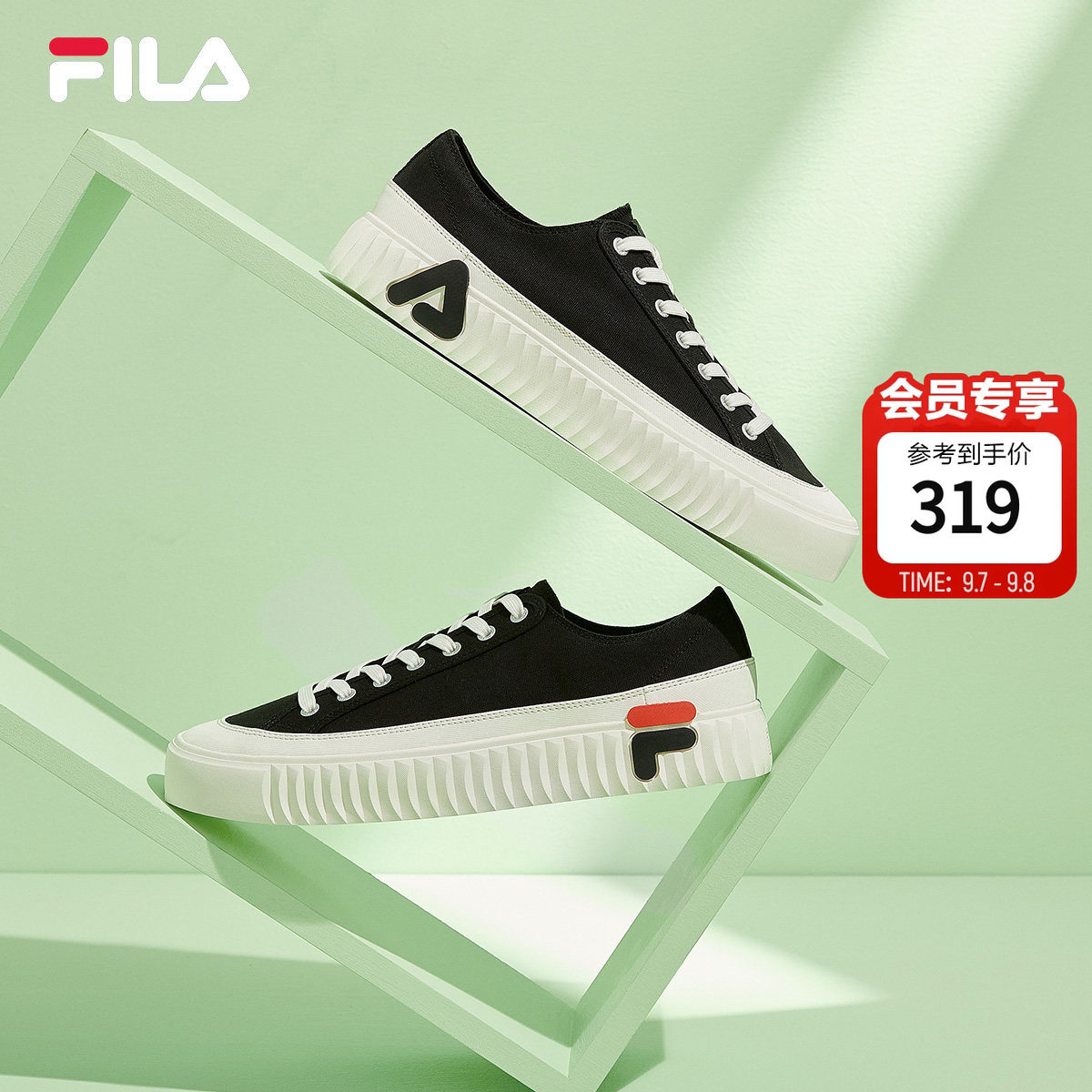 FILA斐乐官方正品男鞋2026款GEAR帆布鞋饼干鞋低帮情侣小白鞋