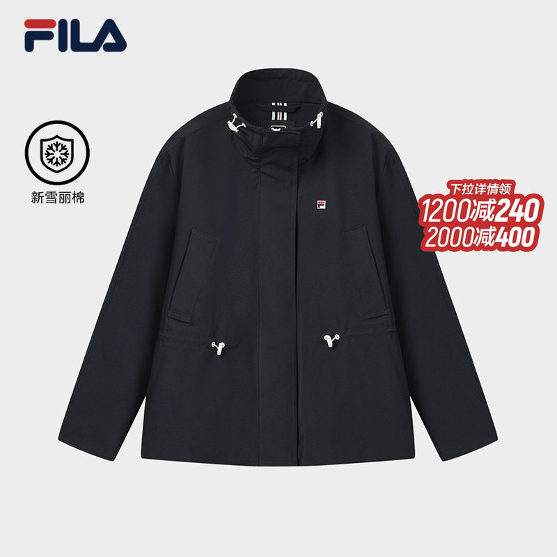 FILA 斐乐官方女士棉服2026春新款时尚休闲宽松收腰保暖立领外套