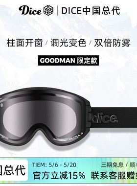 日本进口DICE雪镜柱面开窗超高清调光变色2倍防雾26限定款GM0412