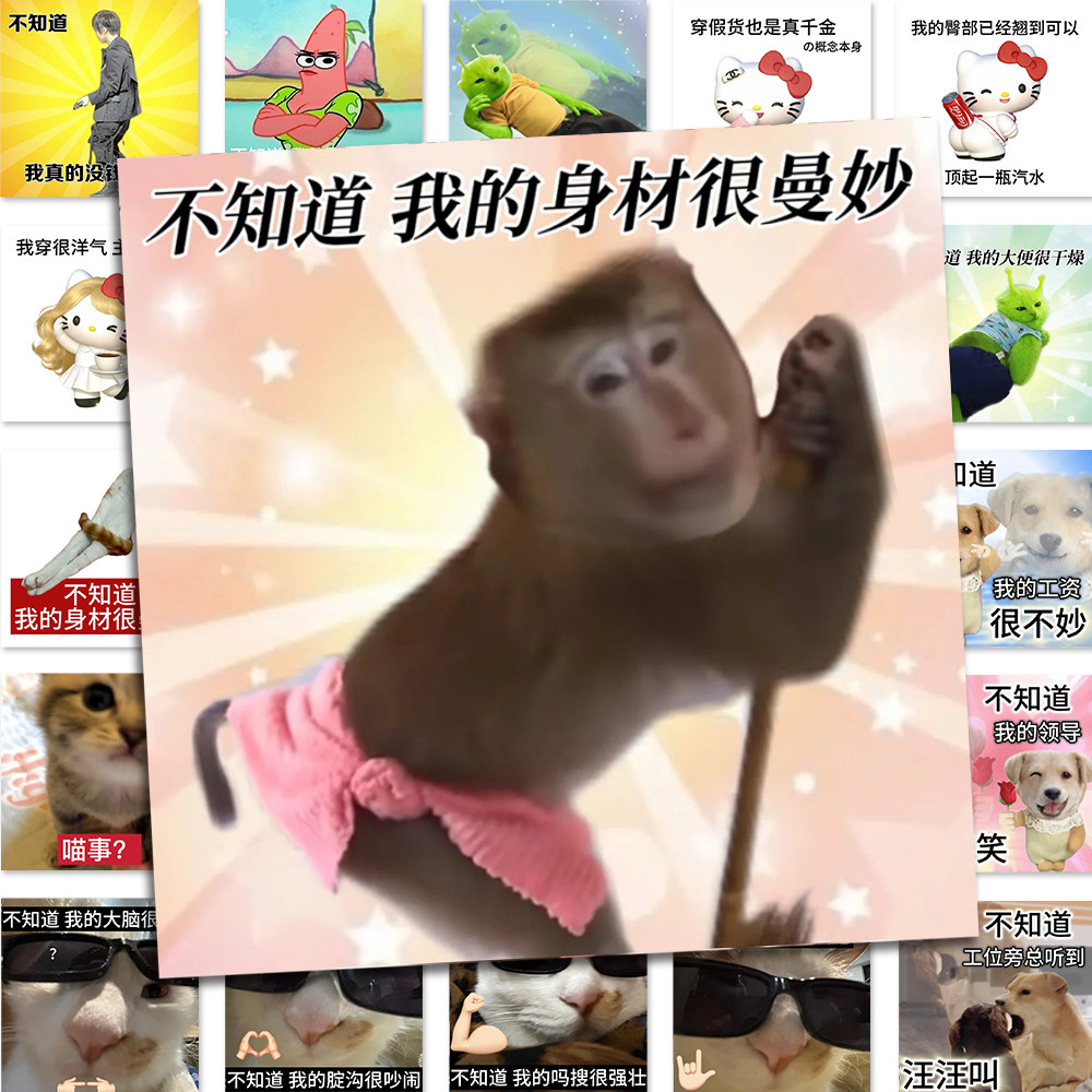 162张不知道我的很身材曼妙抽象表情包贴纸网络热梗趣味装饰贴画,文具电教/文化用品/商务用品,贴纸/立体贴纸,淘宝优惠券,粉丝福利购,淘宝优惠卷
