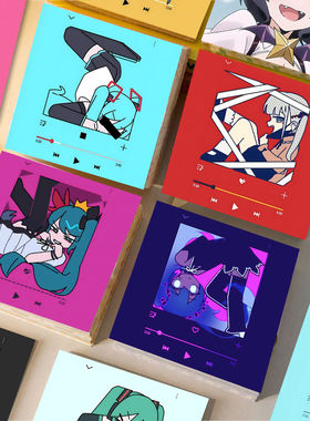 80张miku音乐贴纸初音未来二次元高颜值少女封口贴diy笔记本防水