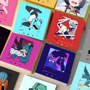 80张miku音乐贴纸初音未来二次元 高颜值少女封口贴diy笔记本防水