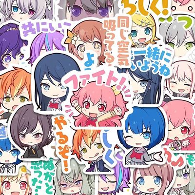 100张Q版世界计划pjsk贴纸防水