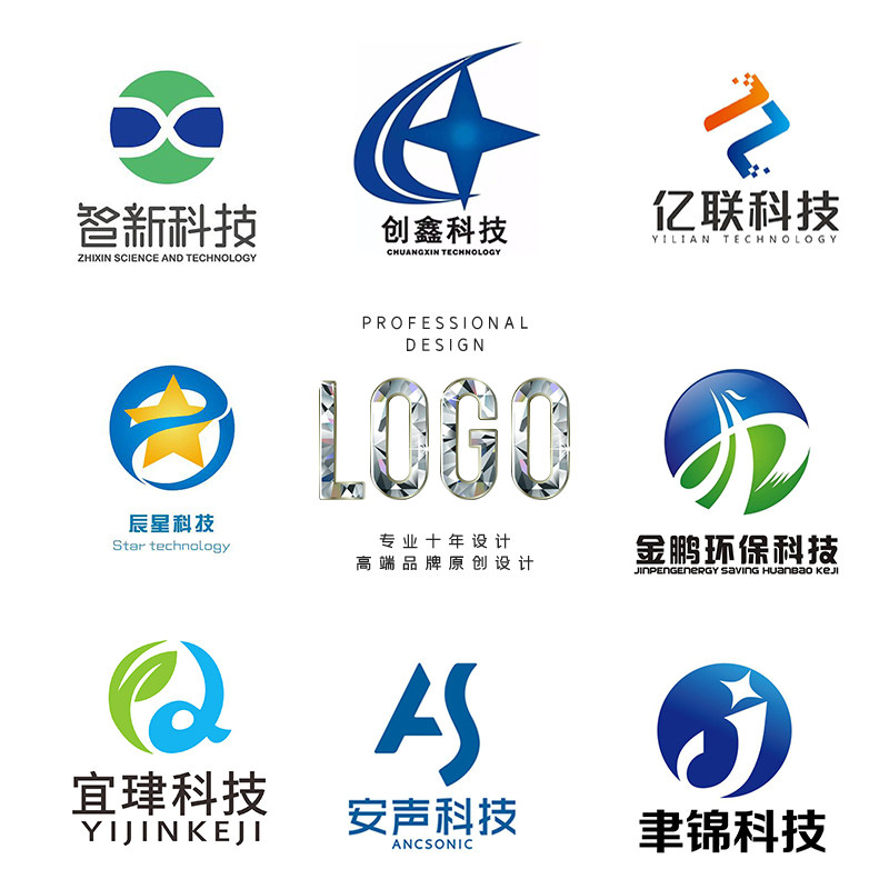 vi智能科幻科技logo设计互联网头像物流商标注册卡通企业高端字体