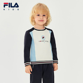 新款 FILA斐乐儿童童装 卫衣2025年冬季 男小童网球运动套头上衣