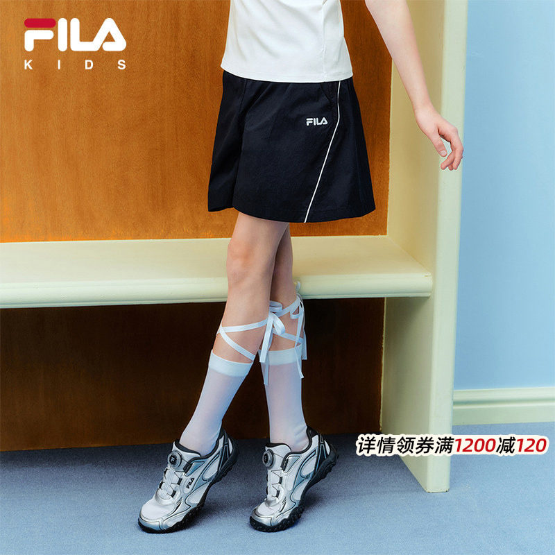 FILA斐乐儿童童装短裤2026年夏季新款女童中大童休闲直筒五分