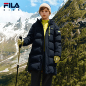 新款 FILA斐乐儿童鹅绒羽绒服长款 2025年冬季 男女童中大童保暖外套