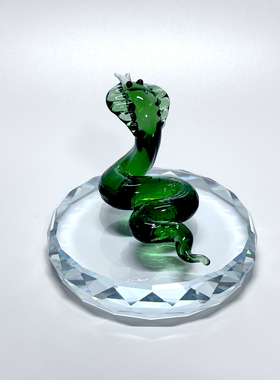 琉璃小蛇生肖摆件手工制作创意生日礼品水晶玻璃十二生肖动物属相