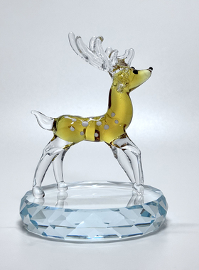 琉璃小鹿动物玻璃网红工艺品摆件小鹿装饰家居桌面车载