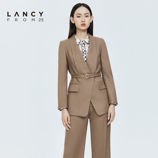 西装 LANCY 新款 夹克外套女修身 悦朗姿2022冬季 收腰高级感西服女