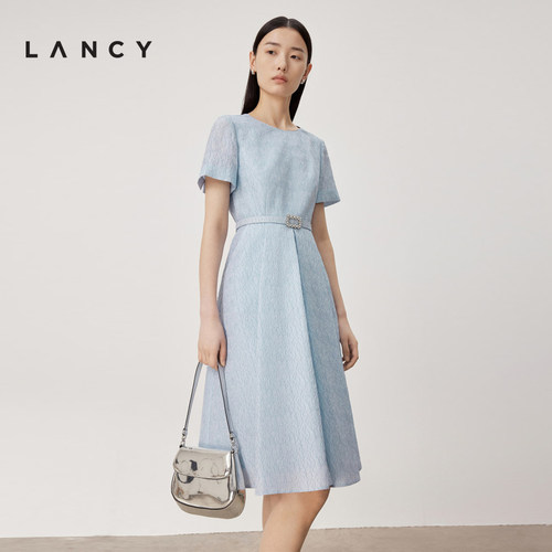 朗姿LANCY提花连衣裙夏季