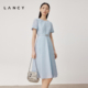 暗纹桑蚕丝气质收腰连衣裙a字女 朗姿24夏新款 重工提花 LANCY