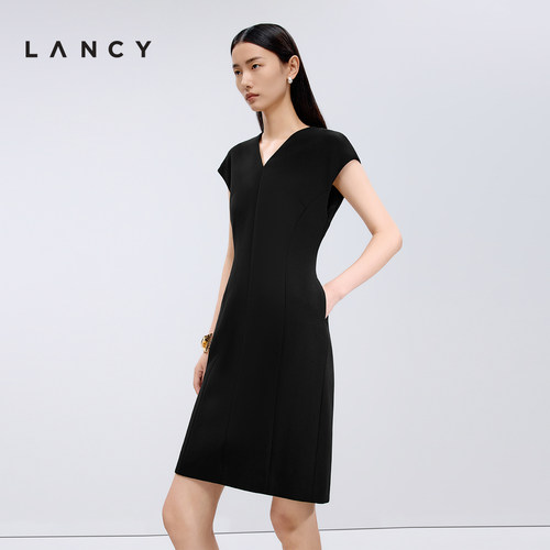 包袖设计 优雅V领 便捷插袋