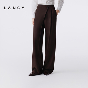 女设计感通勤长裤 LANCY 裤 高级感羊毛高腰阔腿西装 朗姿2025冬新款