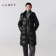 匈牙利白鹅绒 LANCY 朗姿2025冬季 新款 立领收腰亮面羽绒服长款
