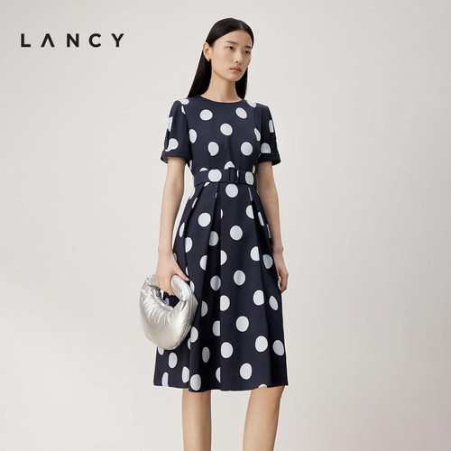 朗姿桑蚕丝复古LANCY夏季长裙