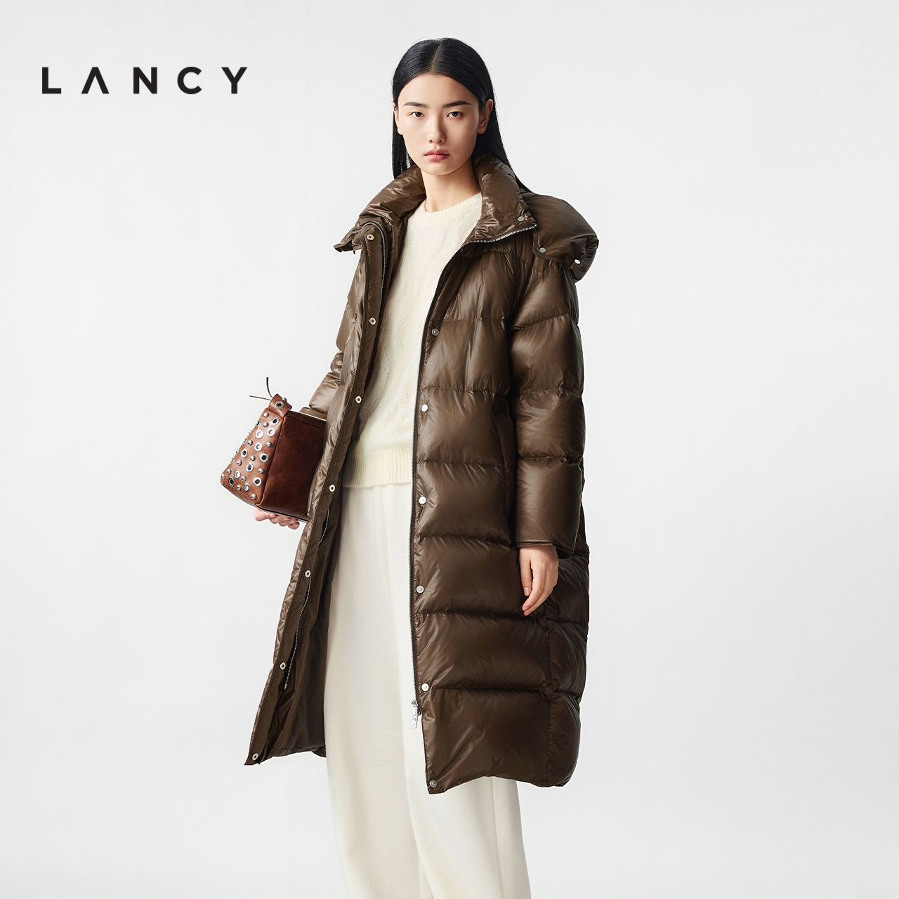 美拉德色调 立领连帽 经典长款