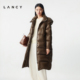 简约连帽中长羽绒服外套女 LANCY 匈牙利白鹅绒 朗姿2025冬新款