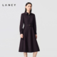 领收腰A字气质显瘦长袖 LANCY 通勤衬衫 新款 连衣裙长 朗姿2026春季
