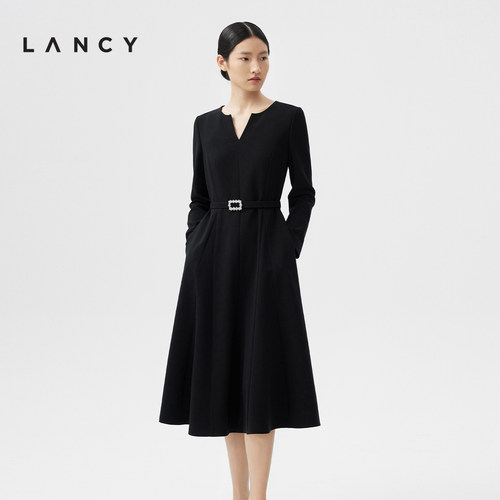 朗姿法式LANCY连衣裙醋酸